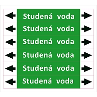 Značení potrubí ISO 20560, studená voda